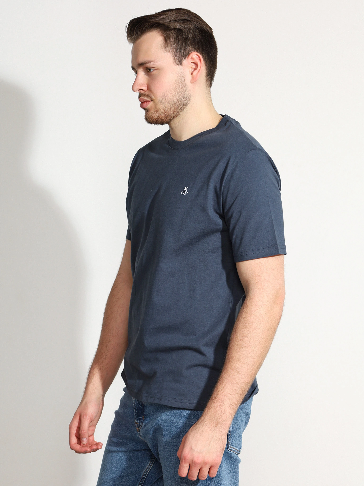 Футболка синего цвета из хлопка